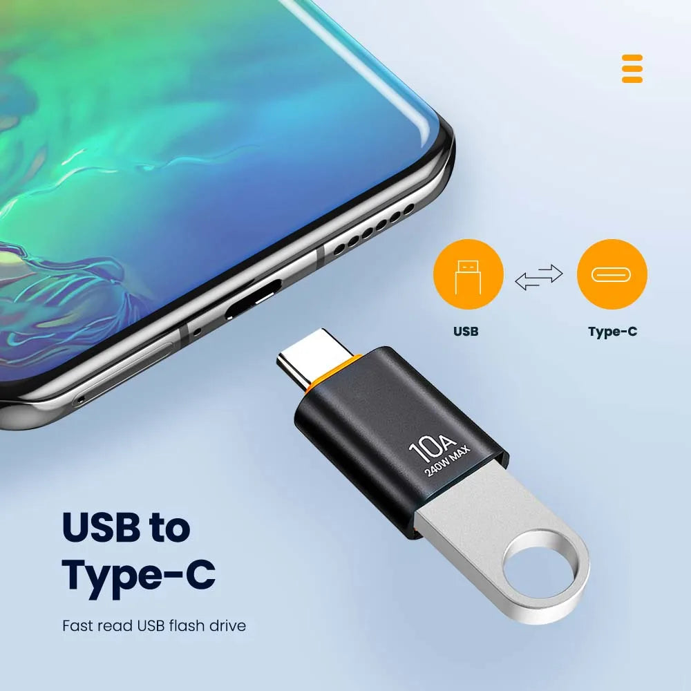 Elough 10A OTG USB 3.0 To Type C Adapter USB C Male To USB Female Converter Fast Charging OTG For Macbook Laptop Xiaomi Samsung