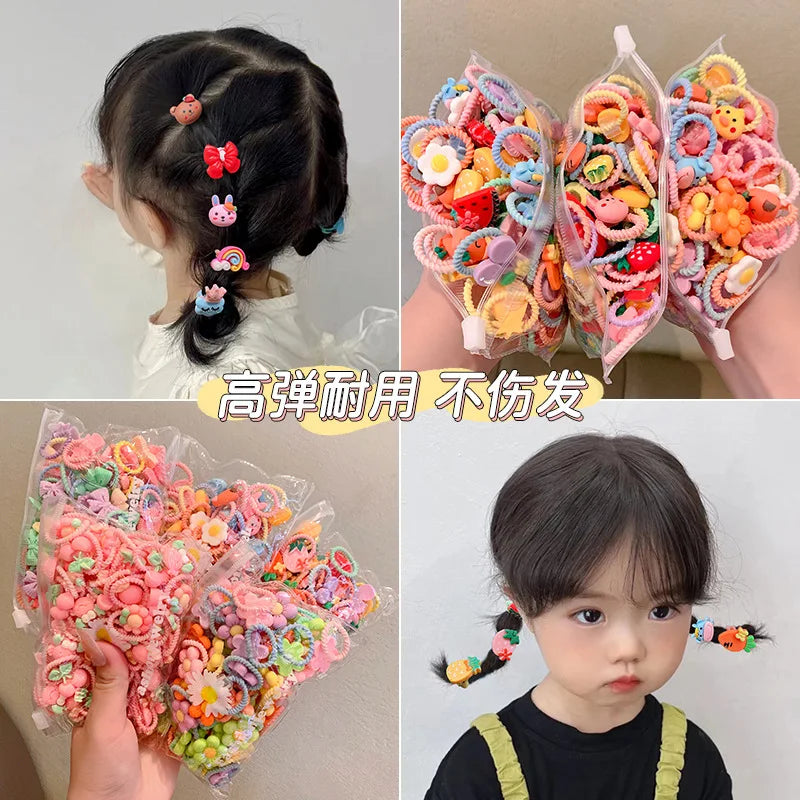 Children's Rubber Band Does Not Hurt The Hair Elastic Good Girl Baby Head Rope Small Tie Hair Chirp Scrunchies Headdress
