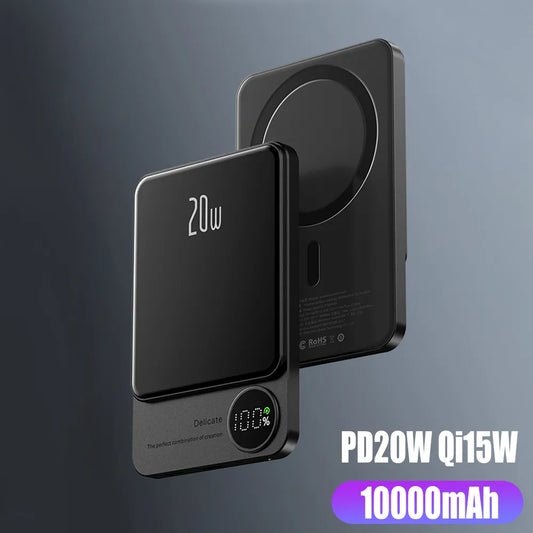 10000mAh Macsafe Magnetic Power Bank PD20W 15W trådlös snabbladdare Externt extra batteripaket för Magsafe iPhone 15 14 13