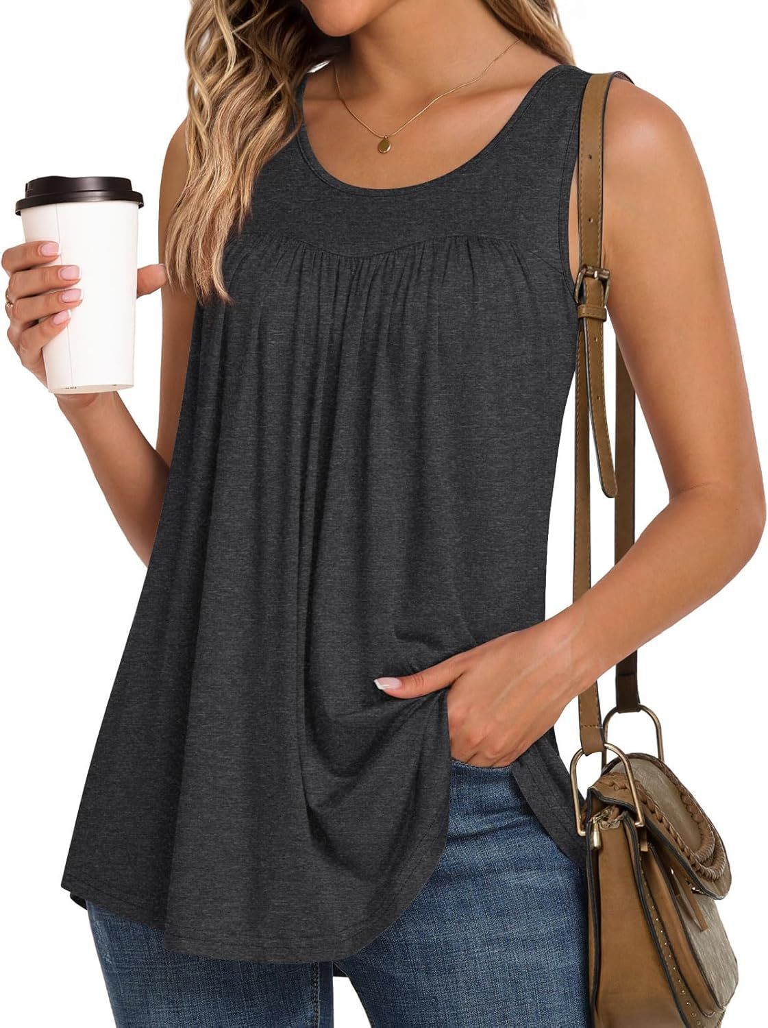 Naisten Rento Paita – Pitkähiha, Lyhythihainen, Hihaton, Printti, Pyöreä Kaulus