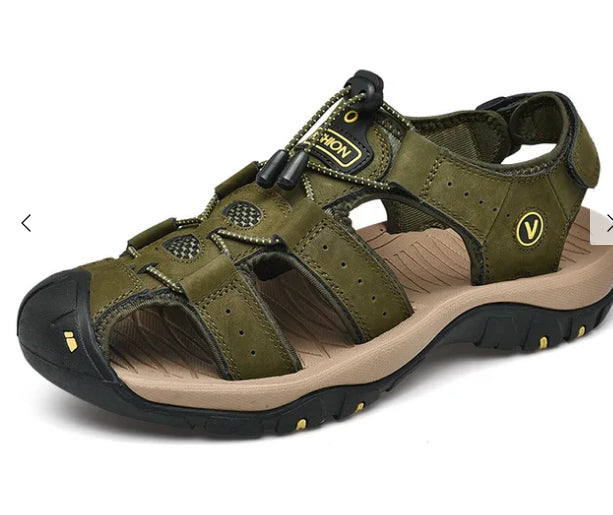 Outdoor-Herrensportsandalen aus Leder in großen Größen