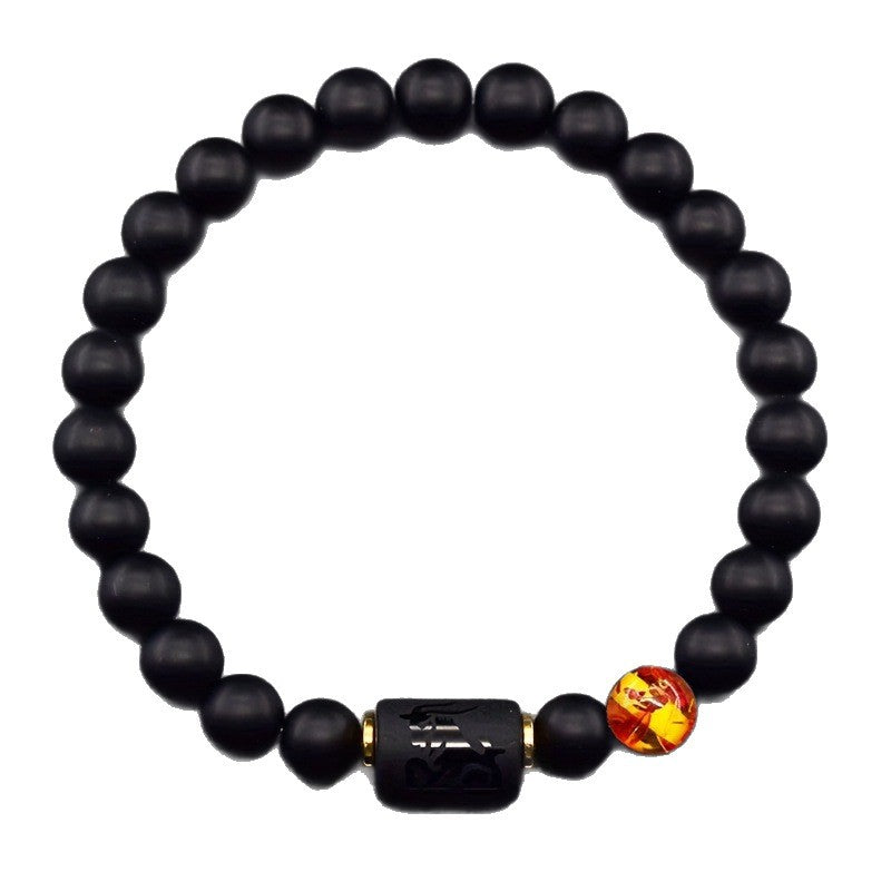 Men's Natural Tiger Eye Stone Agate White Turquoise Turquoise Elastic Bracelet