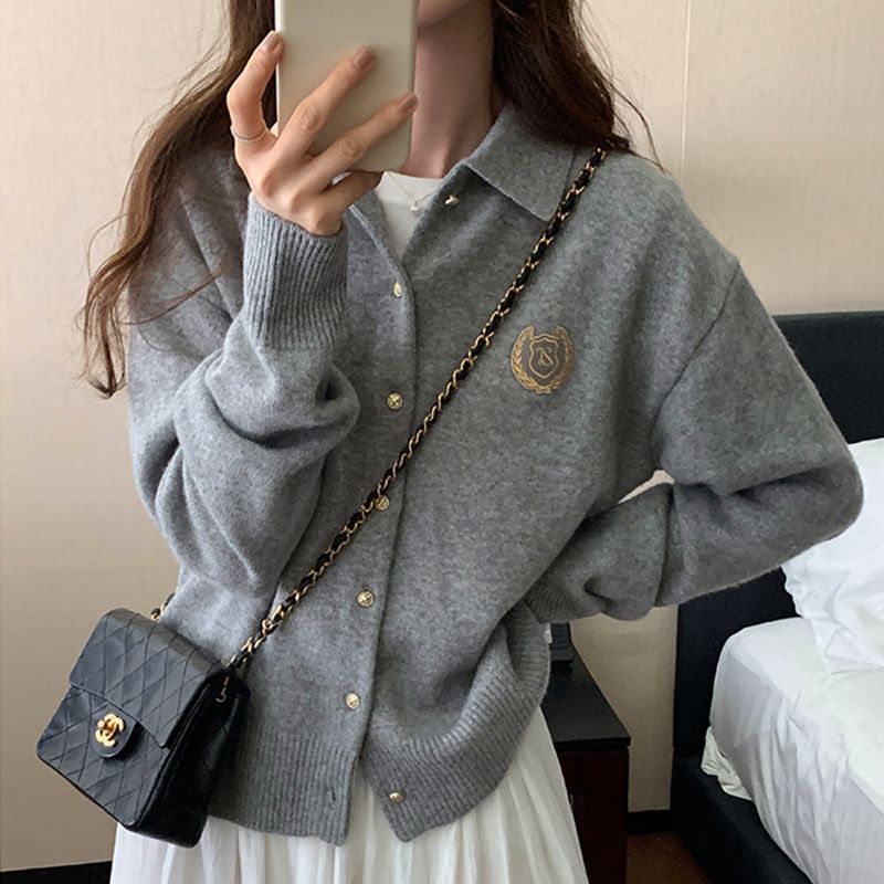 Cardigan De Cachemira Liso Para Mujer, Abrigo Holgado Con Cuello Solapa