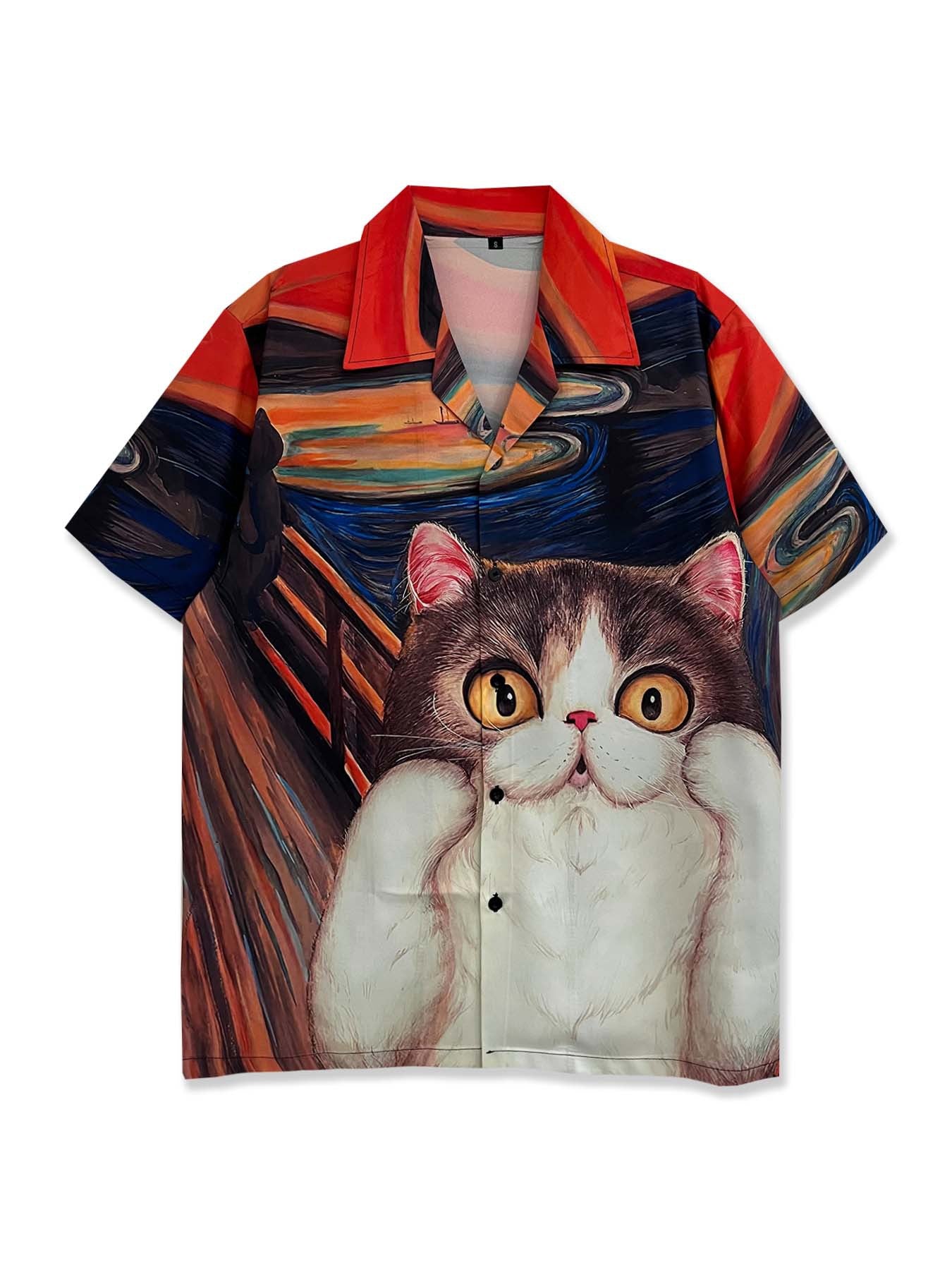 Camisa estampada con estilo vintage retro de dibujos animados