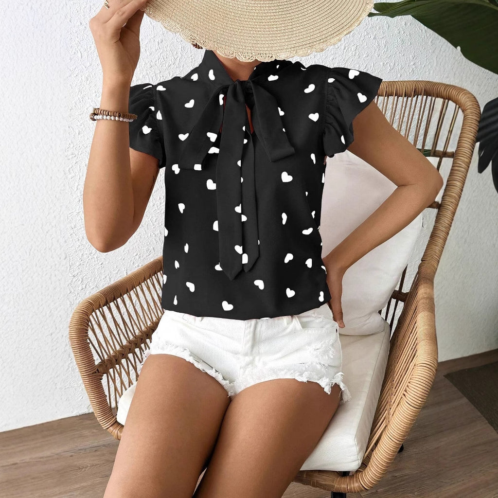 Top de manga corta de moda para mujer para ir al trabajo