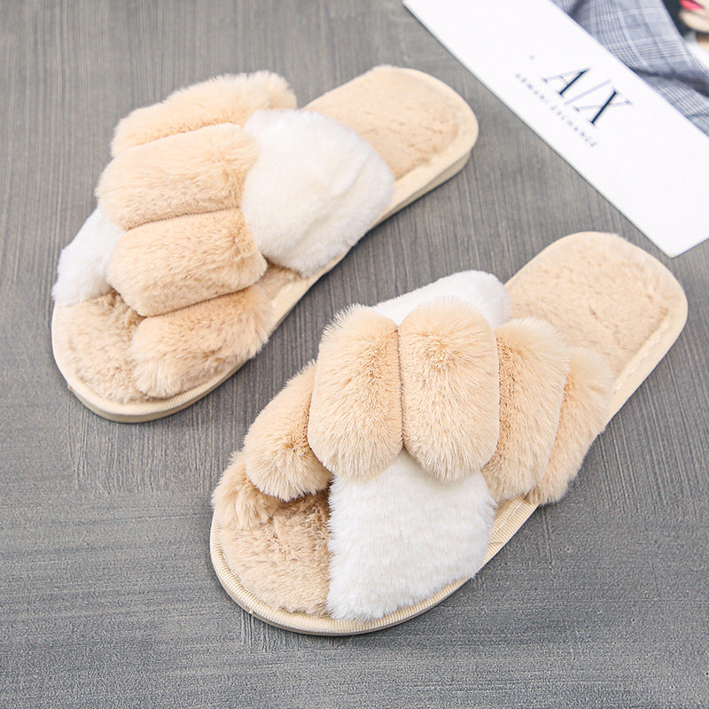 Furry Slippers New Autumn And Winter Indoor