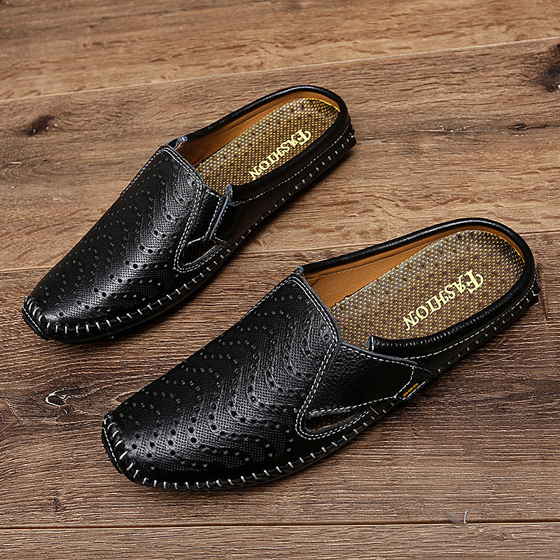 Muller Shoes Hole Low-top Cowhide Surface Slip-on