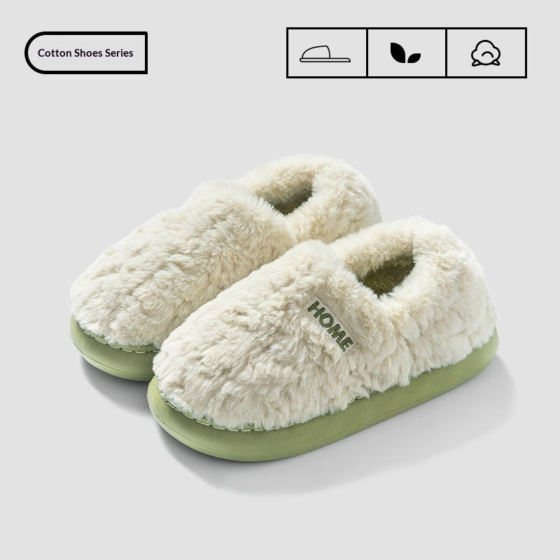 Pantuflas de algodón cálidas y antideslizantes para hombre para interior