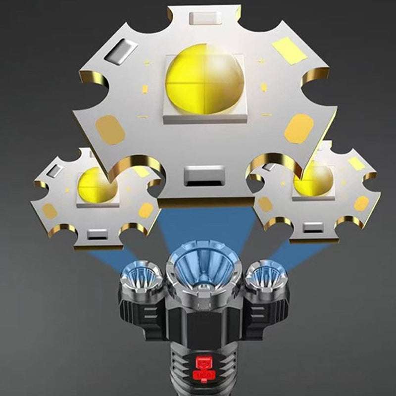 Bärbar USB-uppladdningsbar ficklampa för utomhusbruk