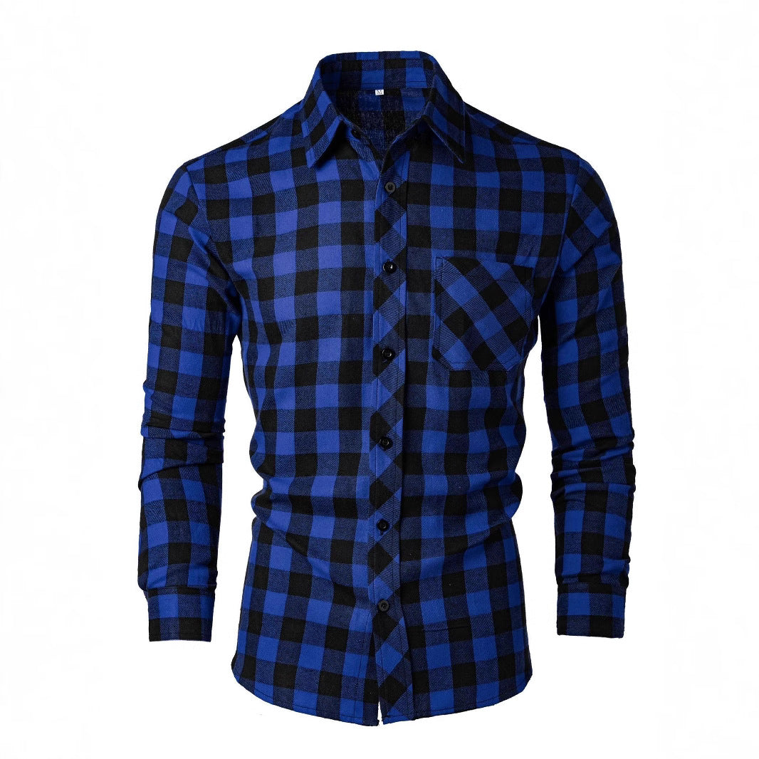 Camisa informal estampada ajustada con cuello solapa