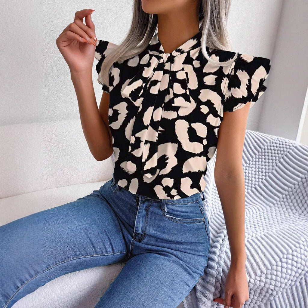 Top de manga corta de moda para mujer para ir al trabajo