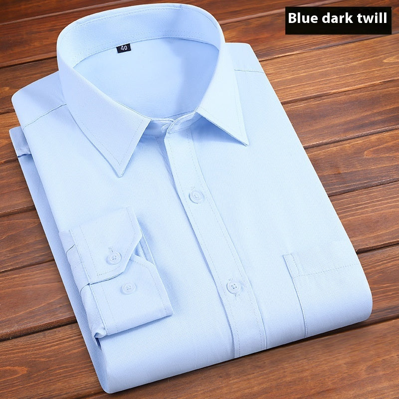Camisa De Negocios Lisa De Hombre, Holgada Y Sin Planchado