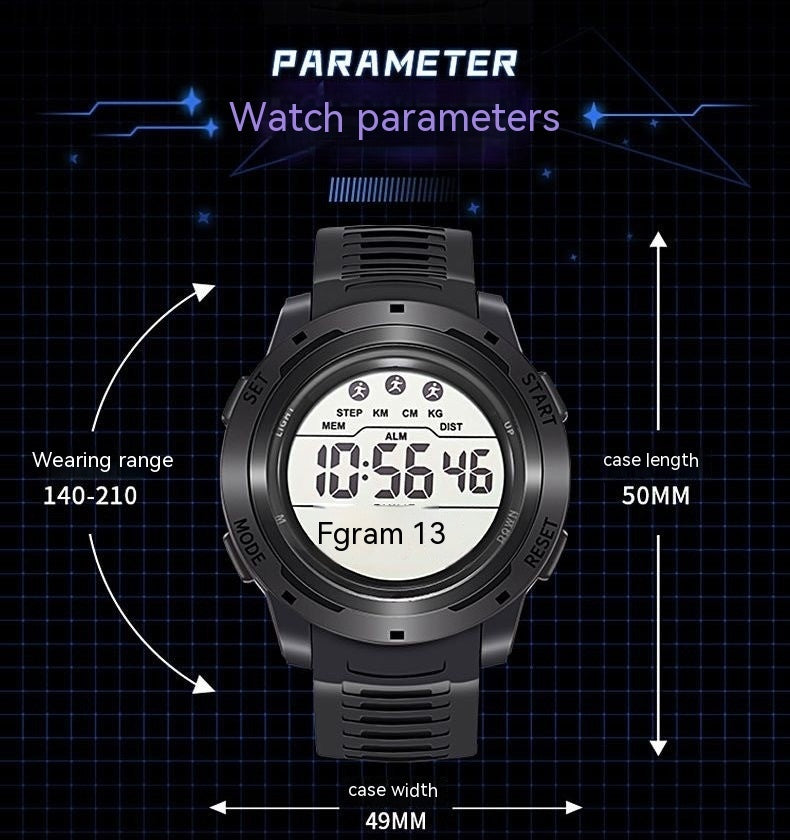 Herrklocka i enkel design med elektronisk urtavla och mjukt silikonarmband.