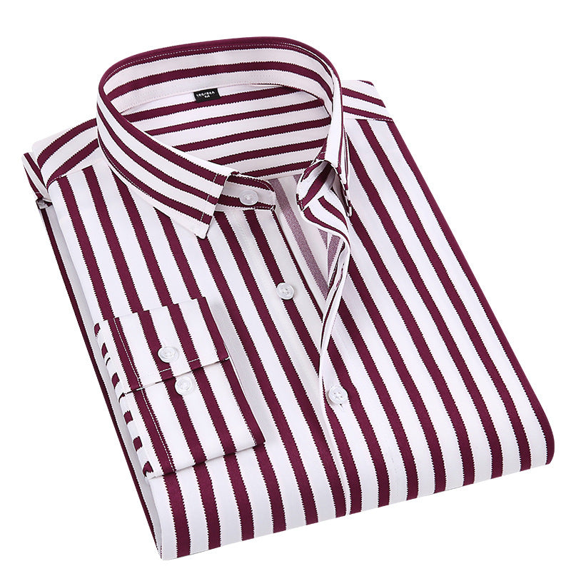 Camisa fina de manga larga para hombre, casual y entallada