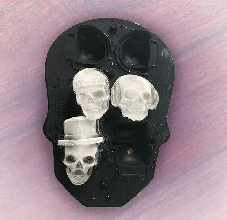 Molde creativo de calavera 3D, bandeja de cubitos de hielo, molde de silicona, moldes para jabón, velas, herramientas para manualidades con azúcar, utensilios para hornear, moldes de chocolate.