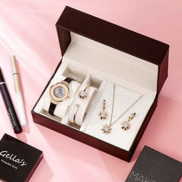 Exklusiv Flickklocka i Läder med Presentask