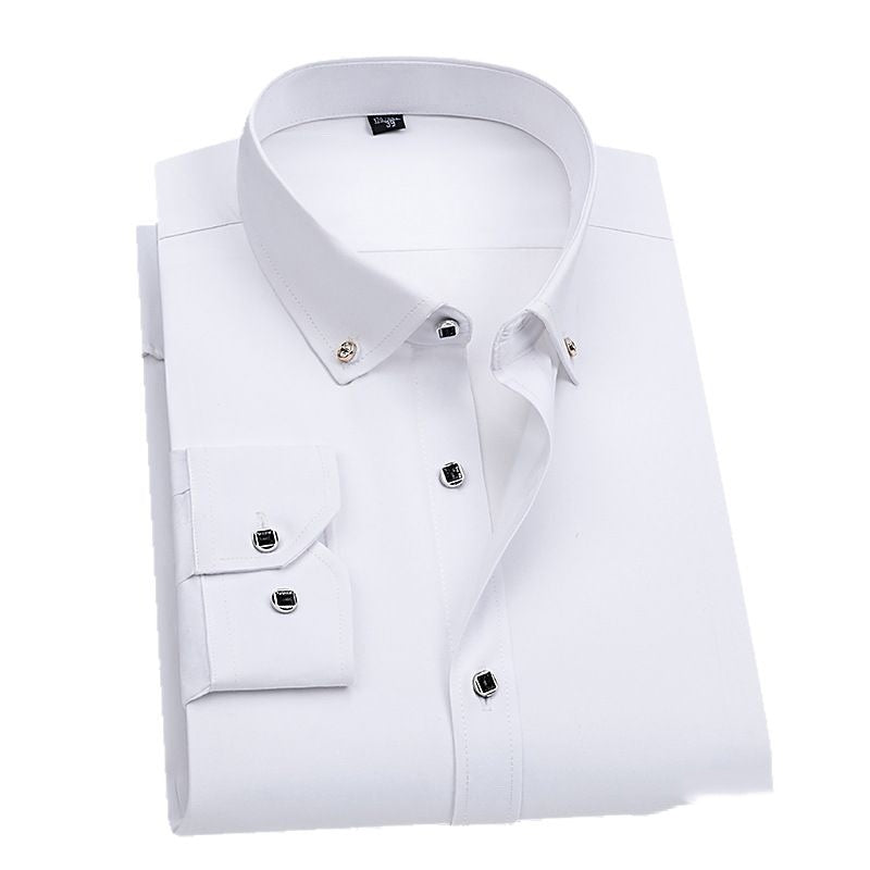 Chemise homme business formelle professionnelle pour mariage, témoin, sans repassage, blanc pur