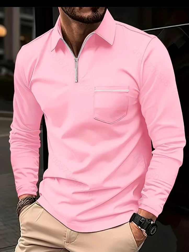 Men's Long Sleeve Sports Business Polo Shirt