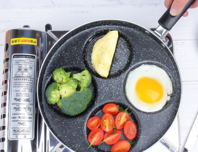 Sartén antiadherente para huevos, para 4 tazas, apta para cocina a gas