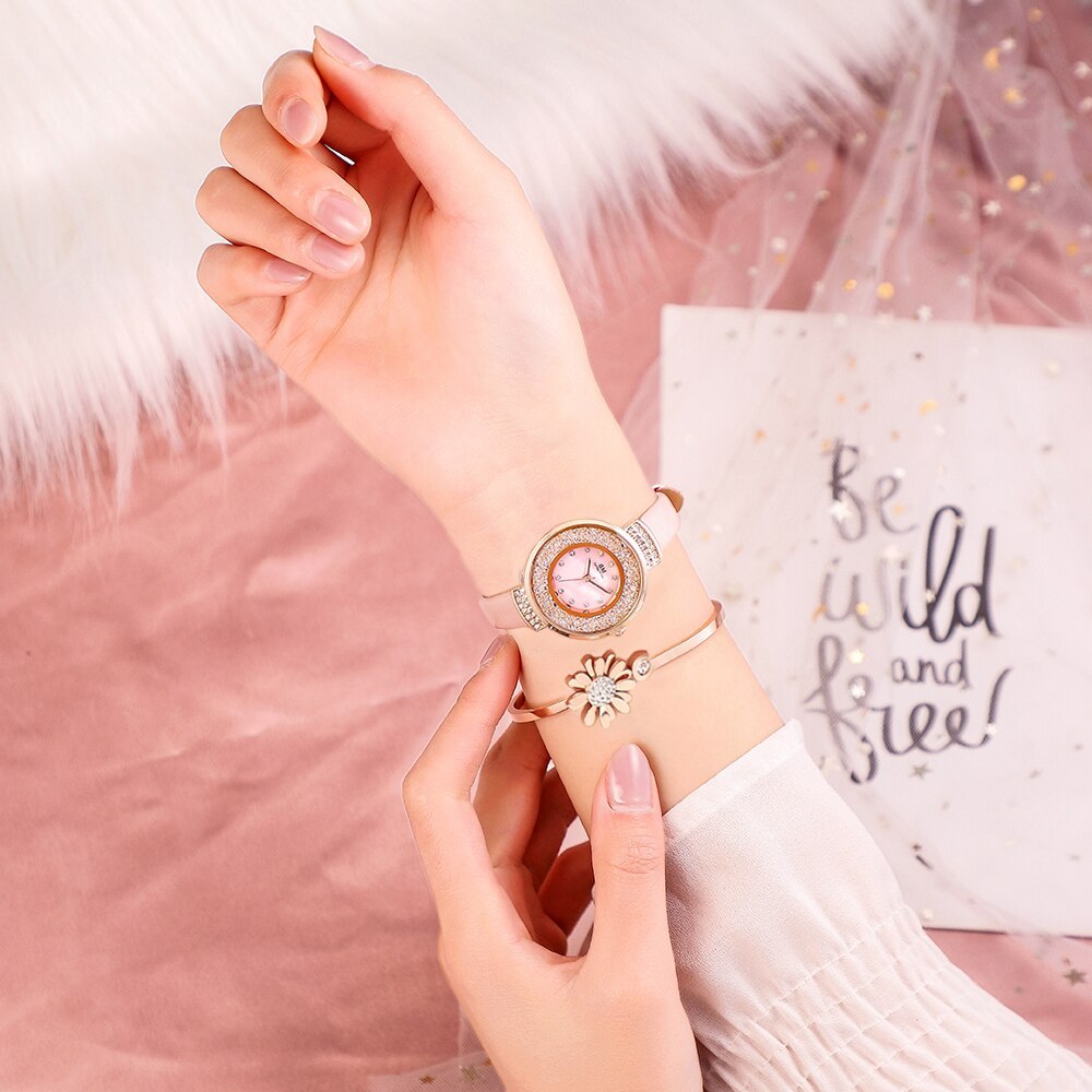 Exklusiv Flickklocka i Läder med Presentask