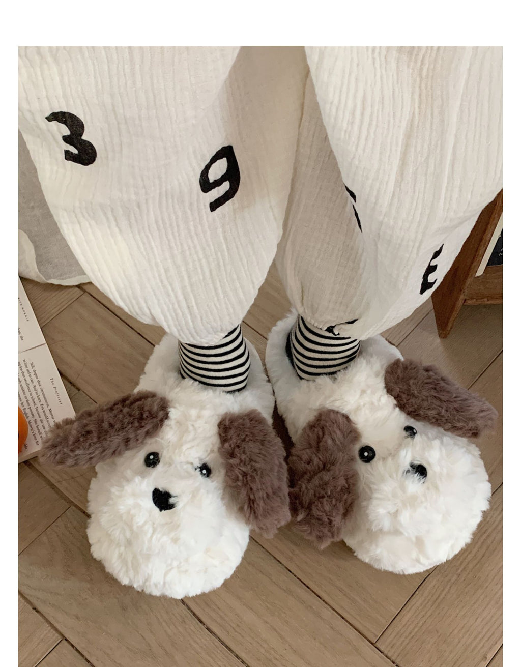 Chinelos femininos de inverno com coração, térmicos de algodão para uso interno, estilo fofo/cartoon