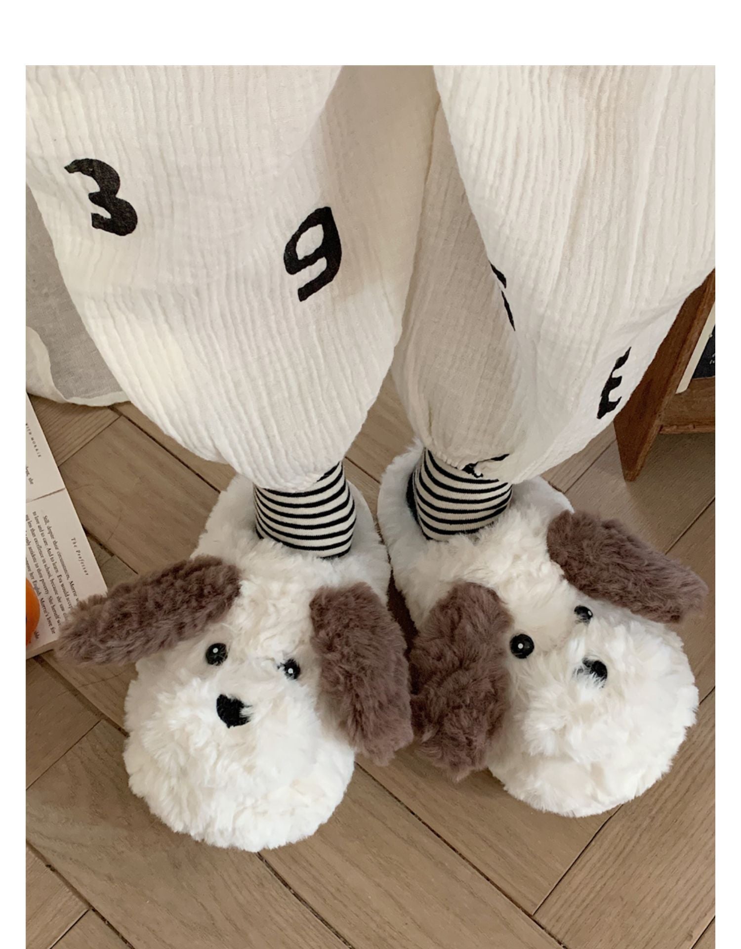 Chinelos femininos de inverno com coração, térmicos de algodão para uso interno, estilo fofo/cartoon