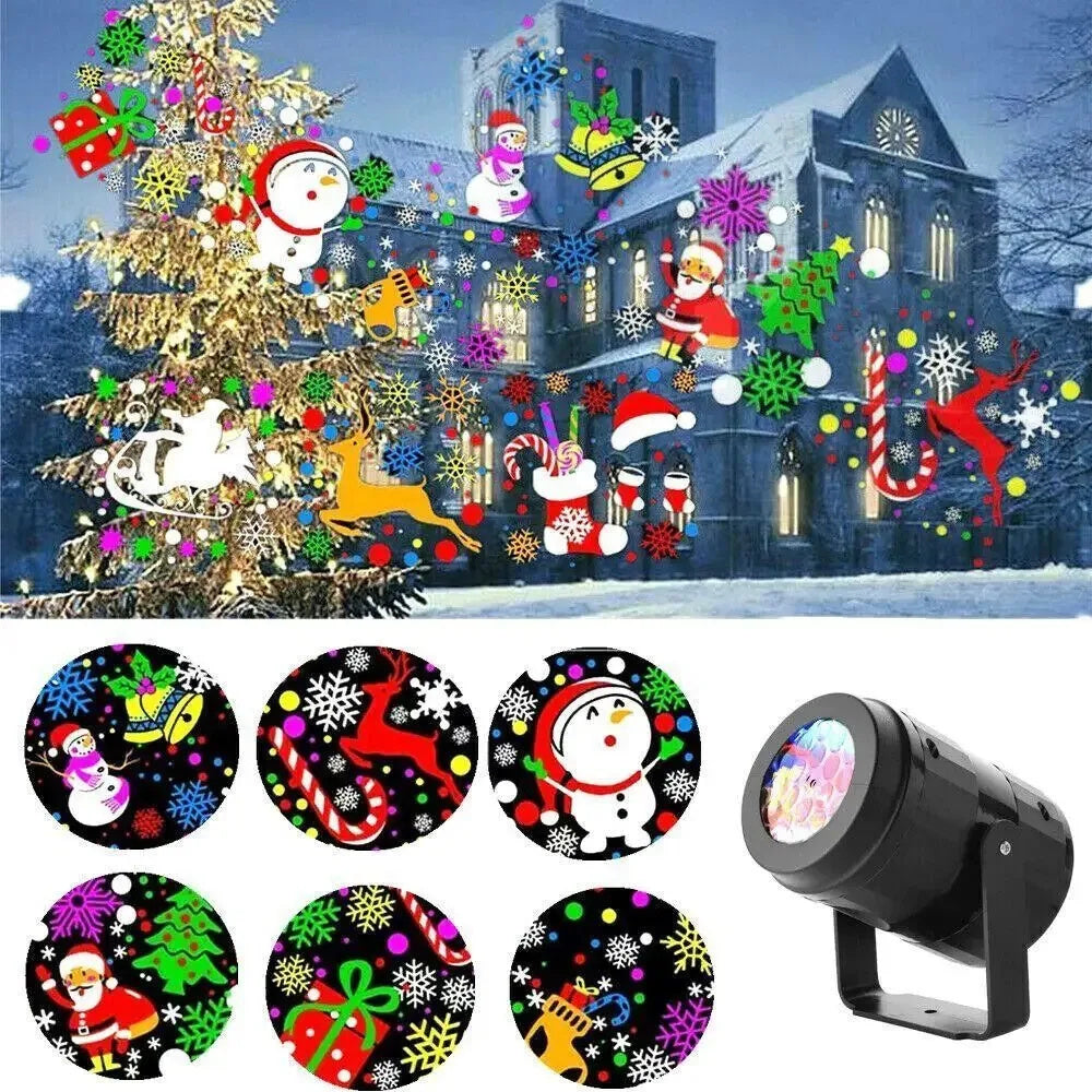 Projecteur LED flocon de neige de Noël – éclairage extérieur et intérieur pour Noël et les fêtes