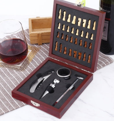 Sacacorchos para vino, caja cuadrada de madera