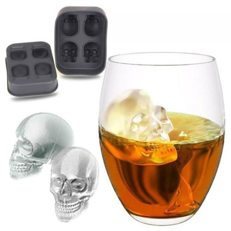 Moule en silicone 3D tête de mort créative pour glaçons, savon, bougies, sucre, pâtisserie et chocolat