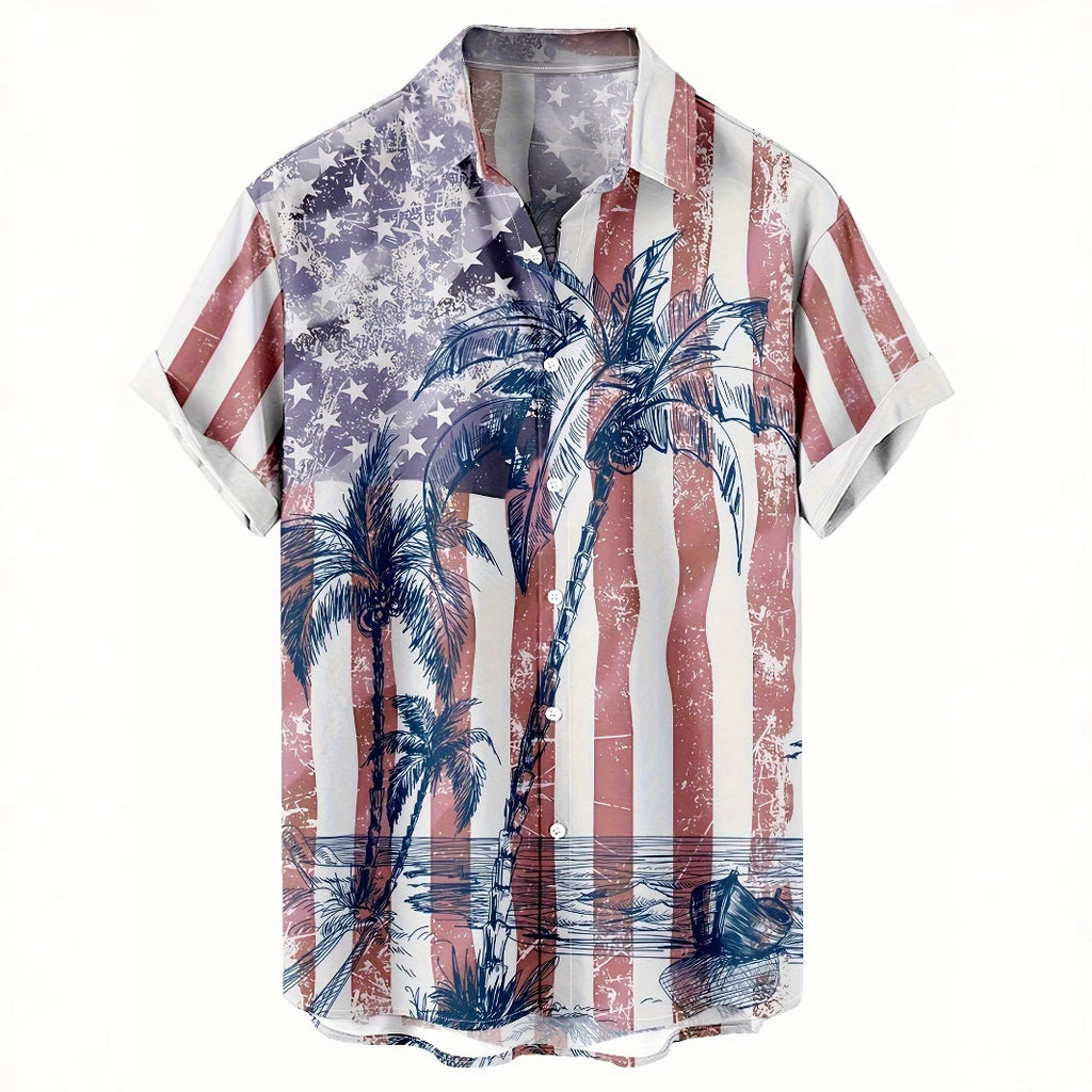 3D Printing Fashion New Flower Men's Short Sleeve Shirt