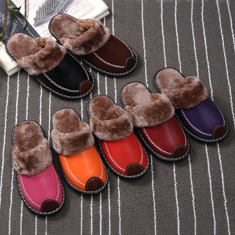 Pantuflas de lana cálidas para interior, con suela gruesa