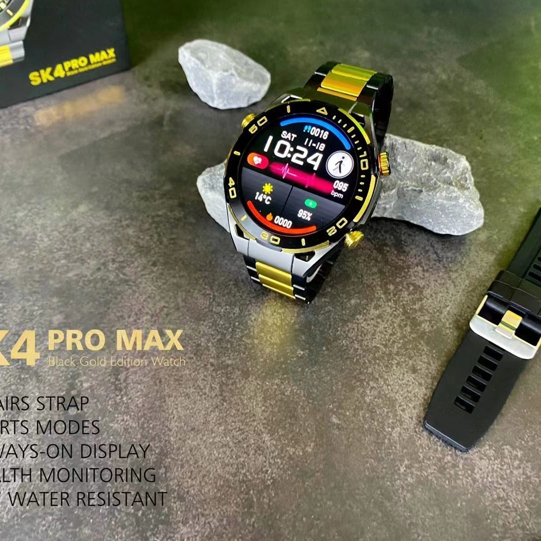 Smart sportklocka med Bluetooth-samtal och stor skärm, utformad för vuxna användare.