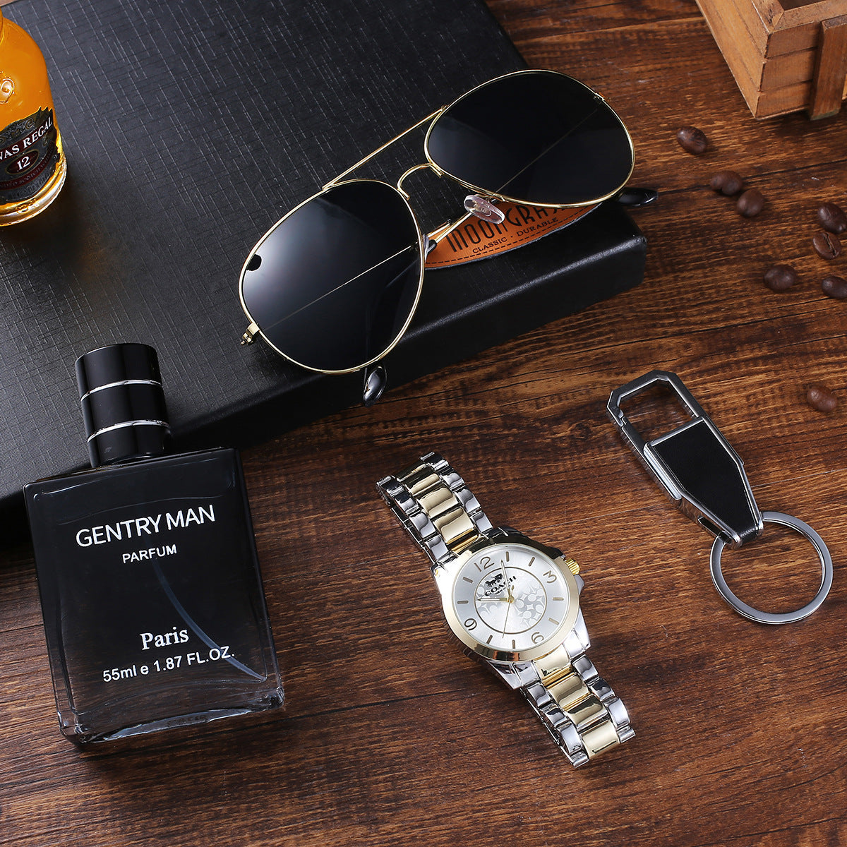 Boutique Gift Set – Bälte, Plånbok, Slips och Quartz-klocka