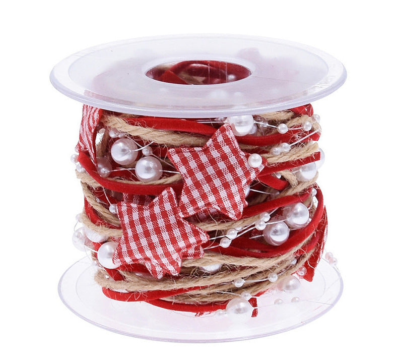 Juldekoration – Röd Femuddig Stjärna &amp; Rosettband