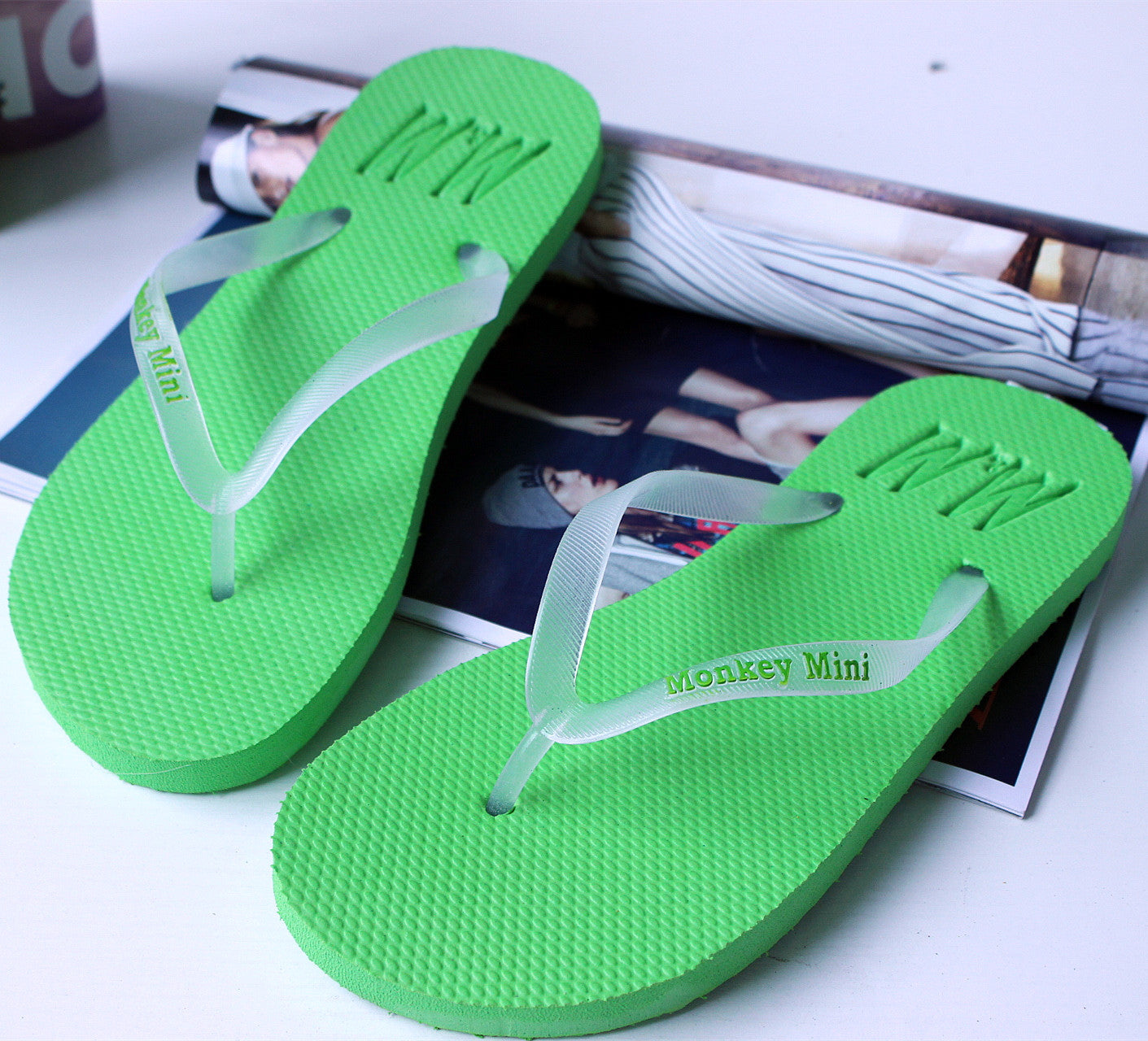 Shining slippers for lovers in summer
