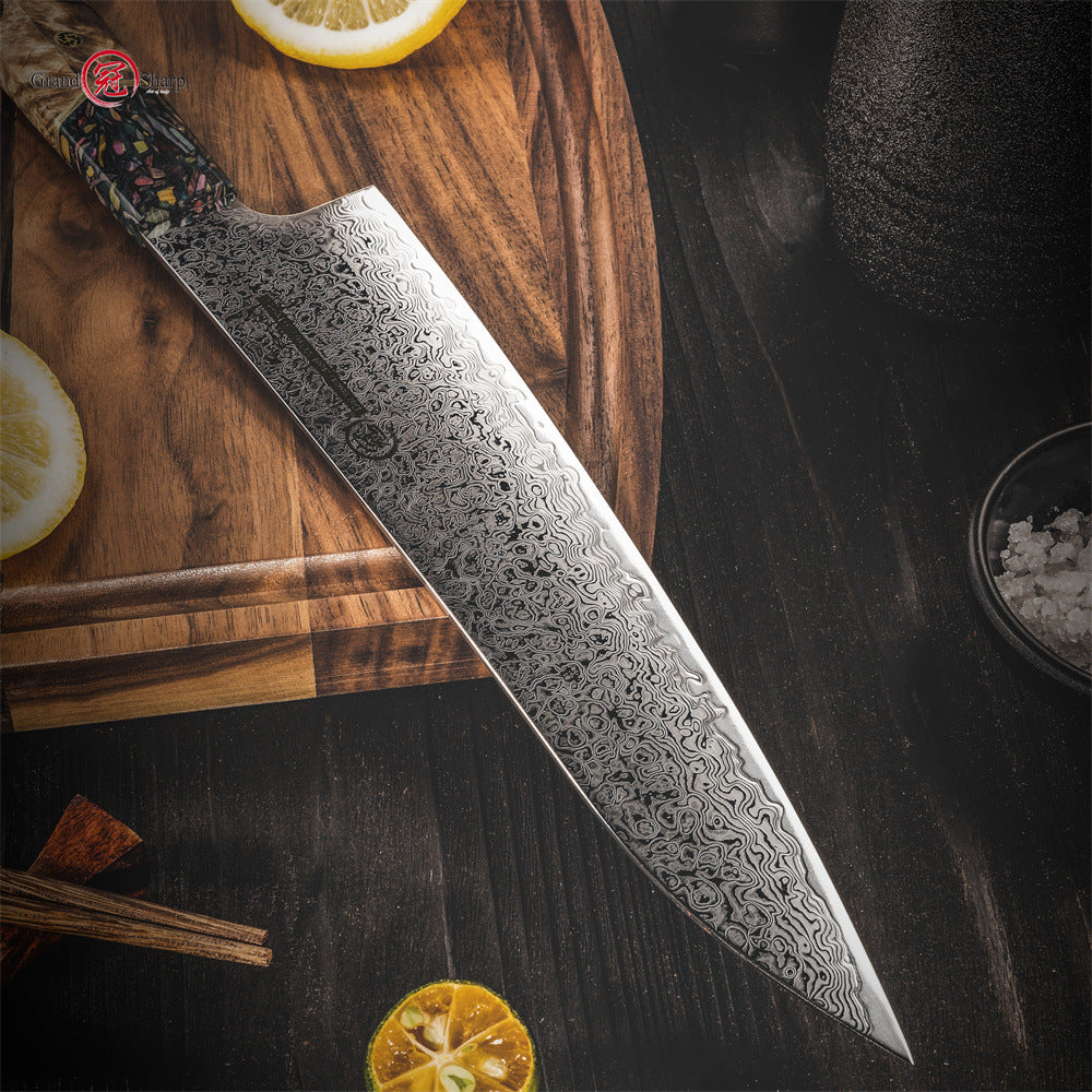 Damascus Steel Kitchen Knife Chef Cutting Knife Universal Knife Household Slice