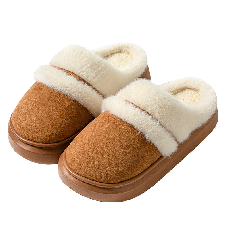 Pantuflas de algodón para mujer con suela gruesa antideslizantes para interior