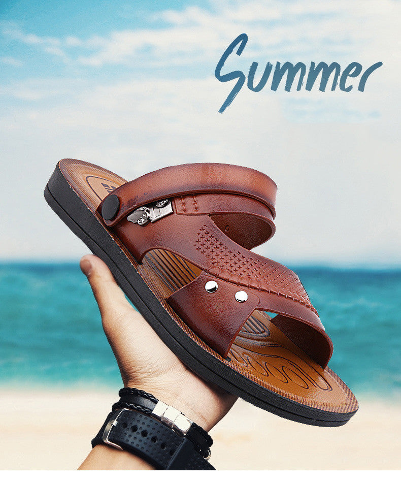 Chanclas de exterior para hombre, informales, de goma, para playa