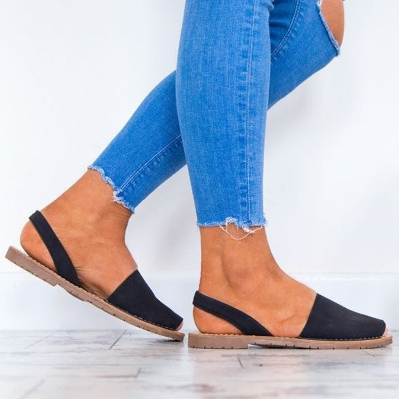 Sandalias y chanclas de mujer, sandalias romanas de punta abierta, zapatos planos para mujer