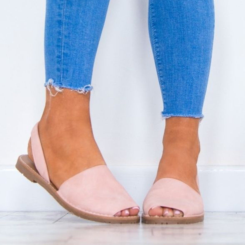 Sandalias y chanclas de mujer, sandalias romanas de punta abierta, zapatos planos para mujer