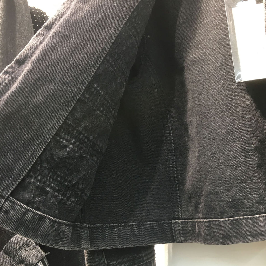 Handsome Military Sstyle Double-Breasted Button Stitching Short Denim Jacket Top