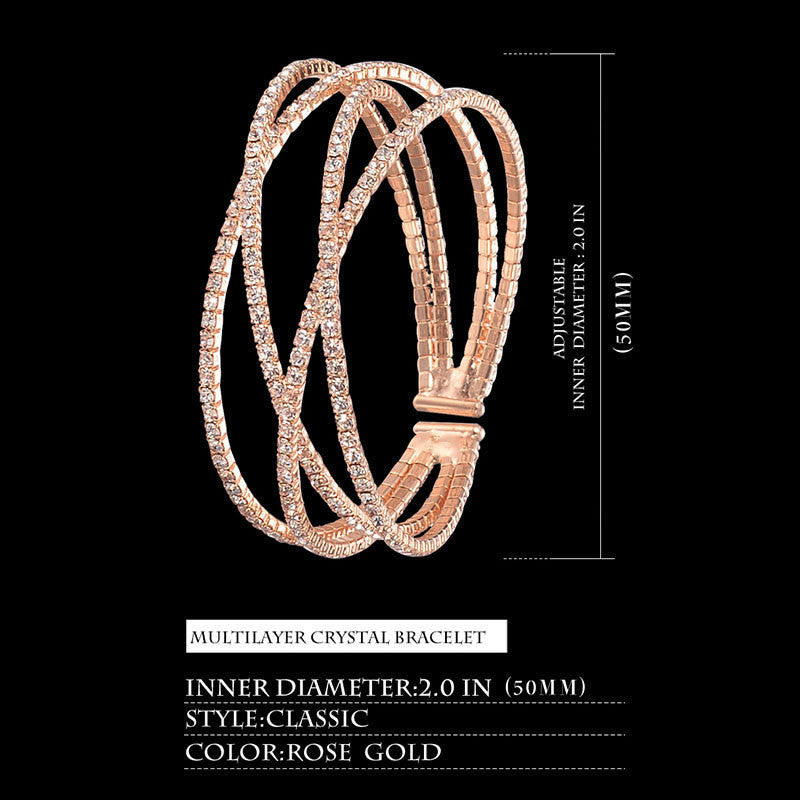 Modern damklocka med kristallarmband i utdragsbar presentlåda