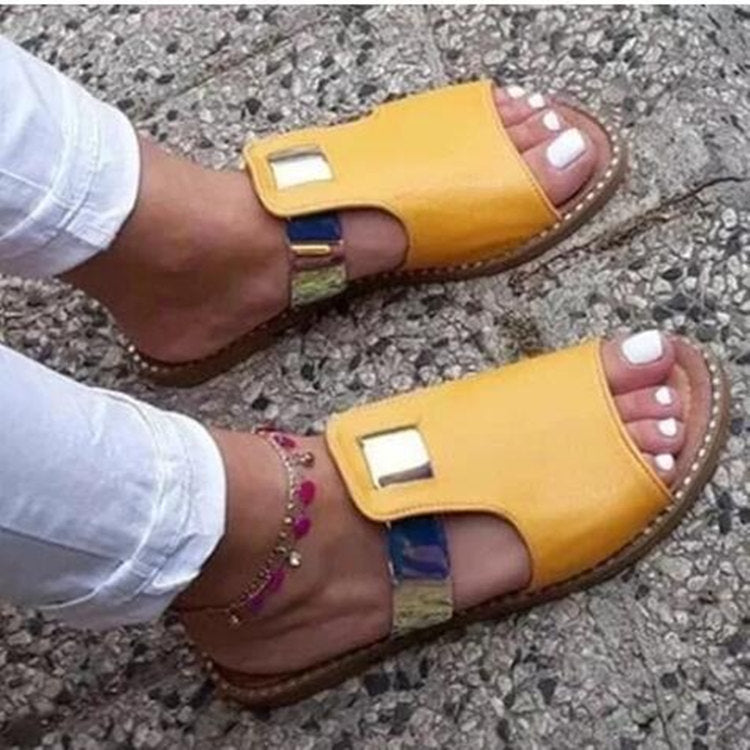 Sandalias planas y chanclas antideslizantes para mujer