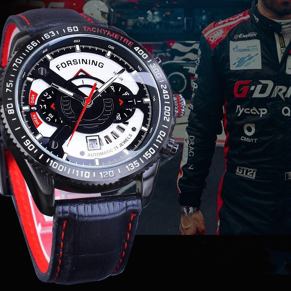 Lyxig mekanisk herrklocka med analog sportklocka