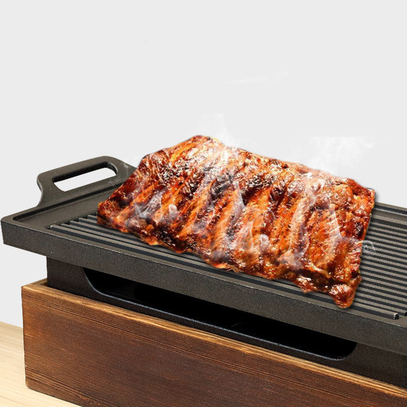 Parrilla de madera estilo coreano para el hogar sin humo