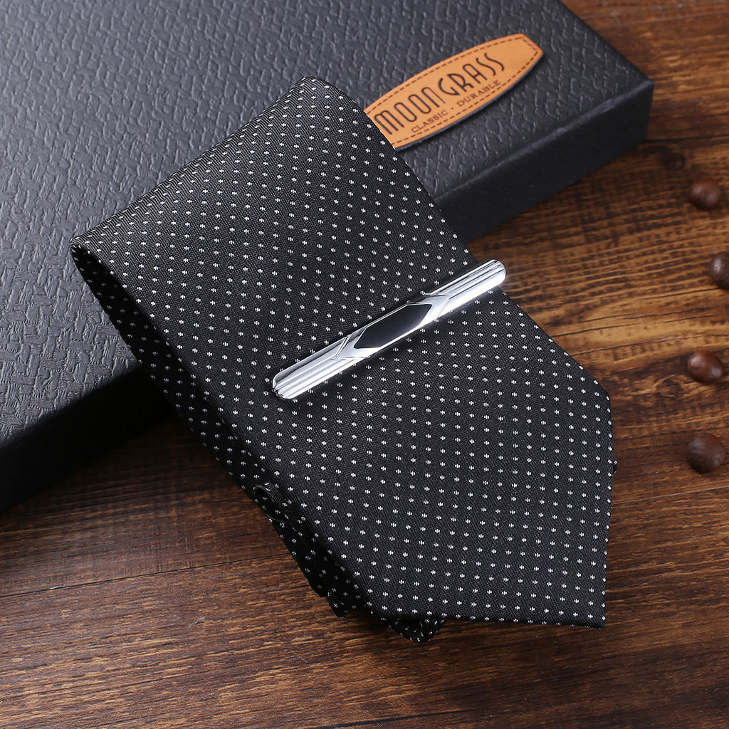 Kvartsdrivet herrset – klocka, bälte, plånbok, slips och manschettknappar (5-delars)