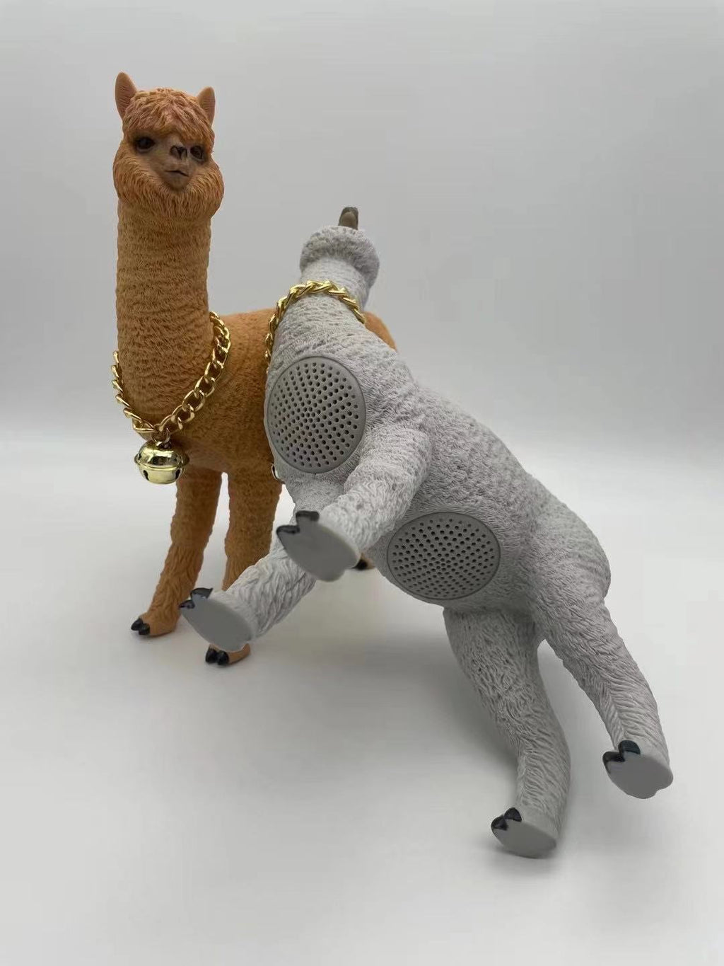 Bärbara Bluetooth-högtalare Tecknad Alpackakort FM-radio Trådlös musik Subwoofer Ljudlåda För PC Dator Ljudcenter