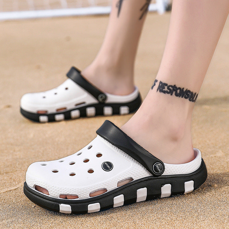 Dois Chinelo e Sandálias Masculinas Tamanho Grande Antiderrapante Moda para Uso Externo na Praia