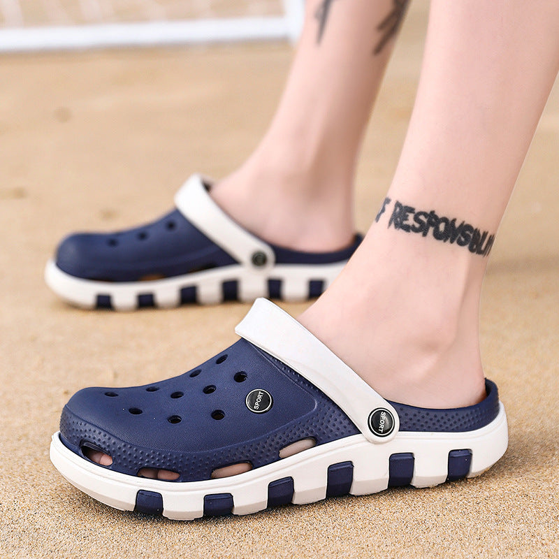 Dois Chinelo e Sandálias Masculinas Tamanho Grande Antiderrapante Moda para Uso Externo na Praia
