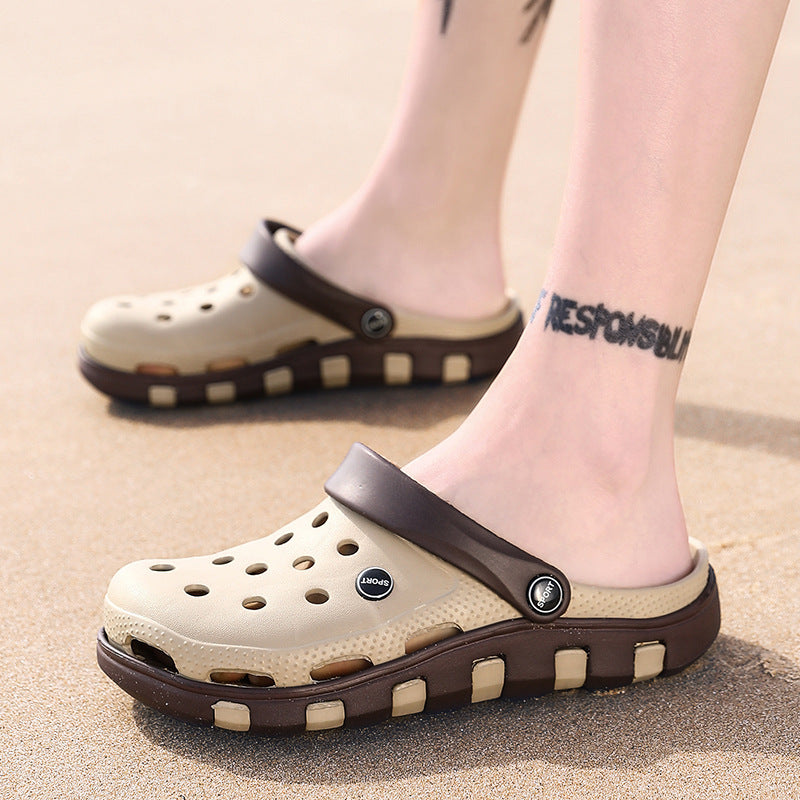Dois Chinelo e Sandálias Masculinas Tamanho Grande Antiderrapante Moda para Uso Externo na Praia